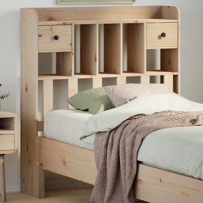 Headboard with Storage 90 cm Solid Wood Pine