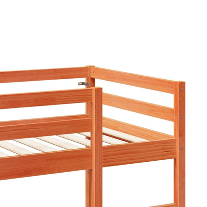 Loft Bed Frame without Mattress Wax Brown 90x200 cm Solid Wood Pine