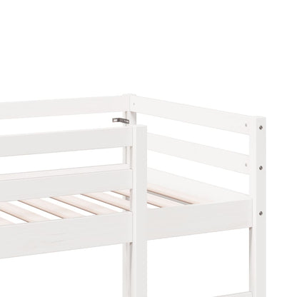 Loft Bed Frame without Mattress White 90x190 cm Single Solid Wood Pine