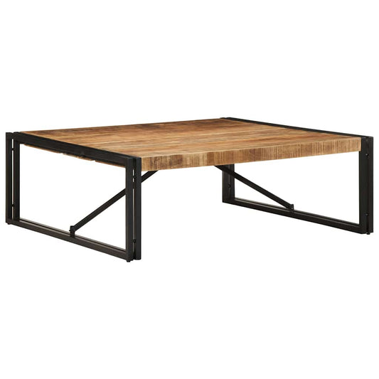 Coffee Table 100x100x35 cm Solid Rough Wood Mango