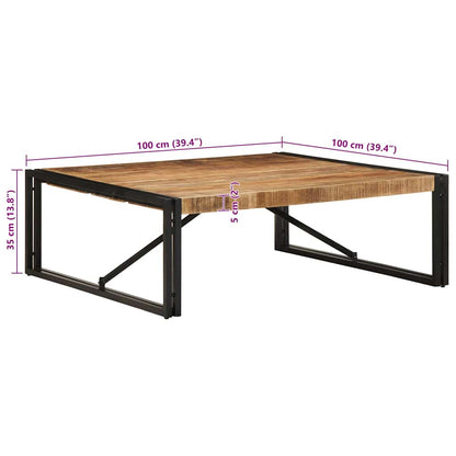 Coffee Table 100x100x35 cm Solid Rough Wood Mango