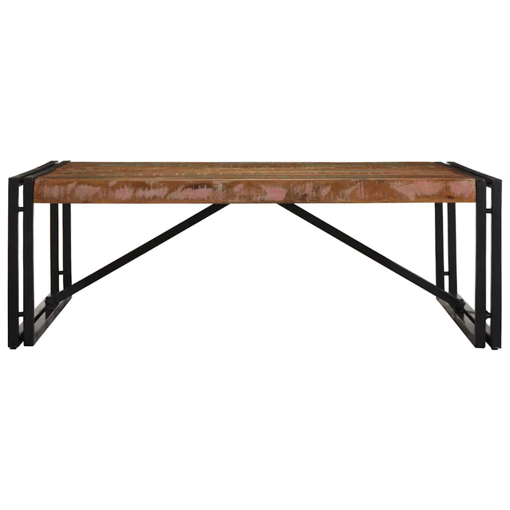 Coffee Table Multicolour 100x100x35 cm Solid Wood Reclaimed