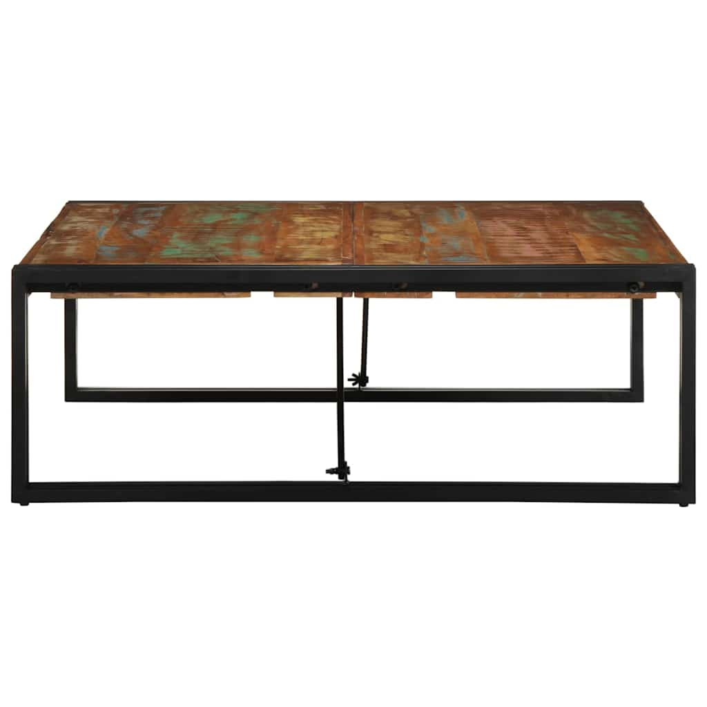 Coffee Table Multicolour 100x100x35 cm Solid Wood Reclaimed