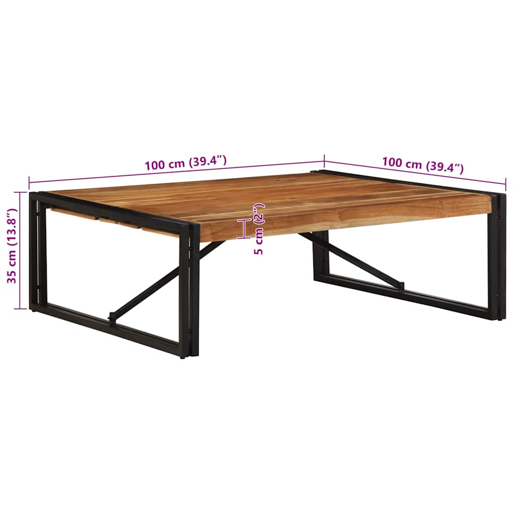 Coffee Table 100x100x35 cm Solid Wood Acacia