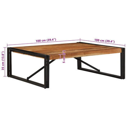 Coffee Table 100x100x35 cm Solid Wood Acacia