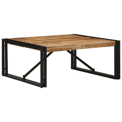 Coffee Table 80x80x35 cm Solid Rough Wood Mango