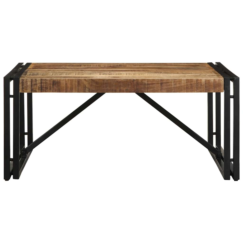 Coffee Table 80x80x35 cm Solid Rough Wood Mango