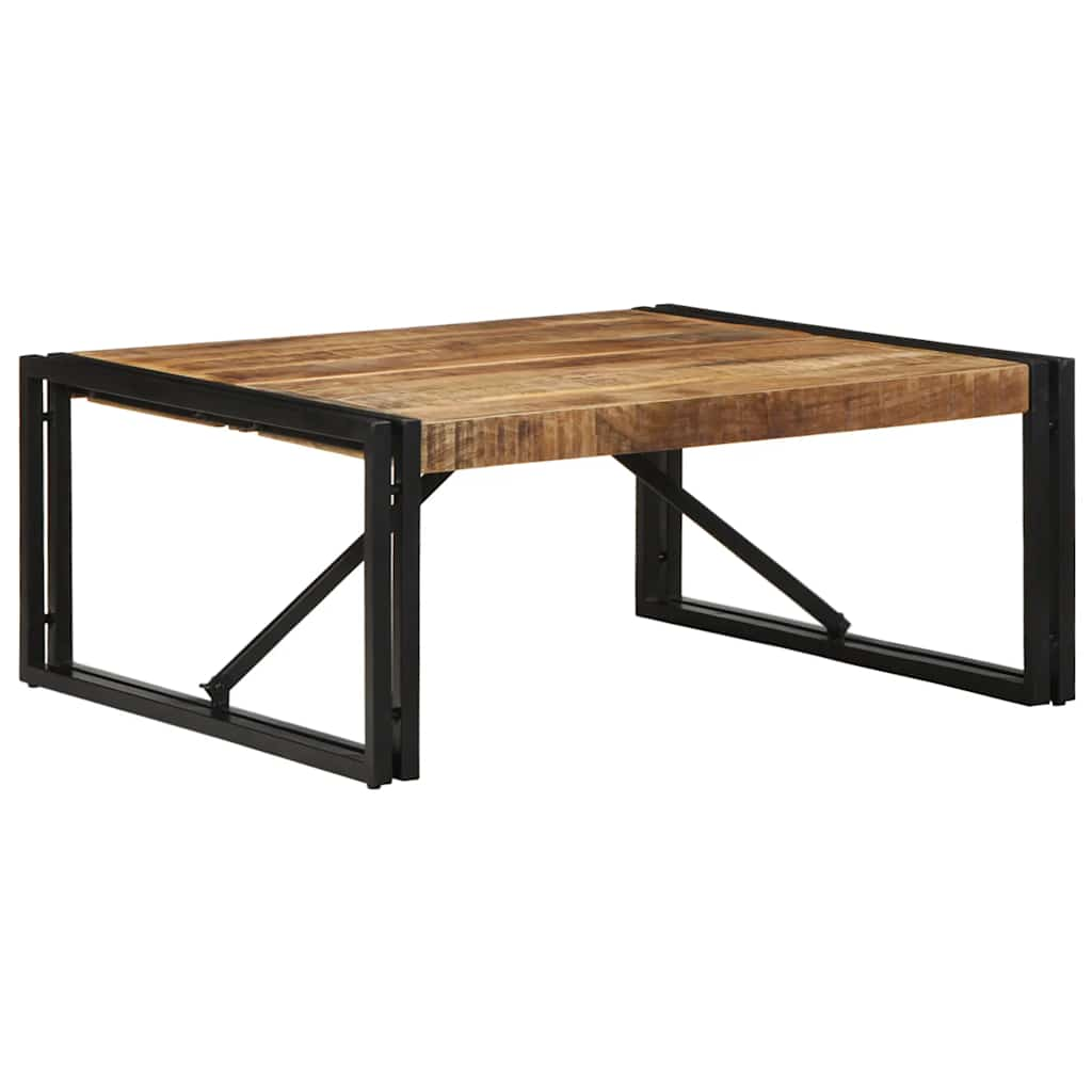 Coffee Table 80x80x35 cm Solid Rough Wood Mango