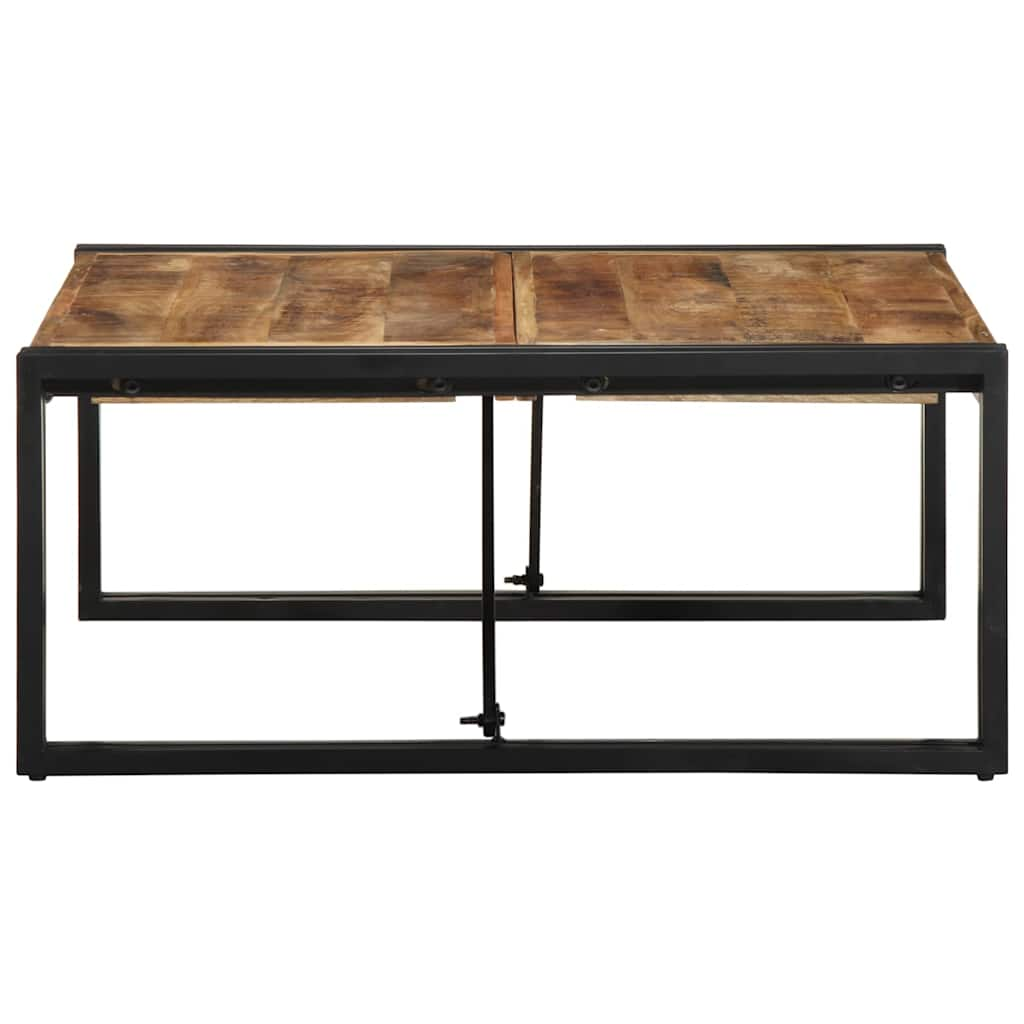 Coffee Table 80x80x35 cm Solid Rough Wood Mango