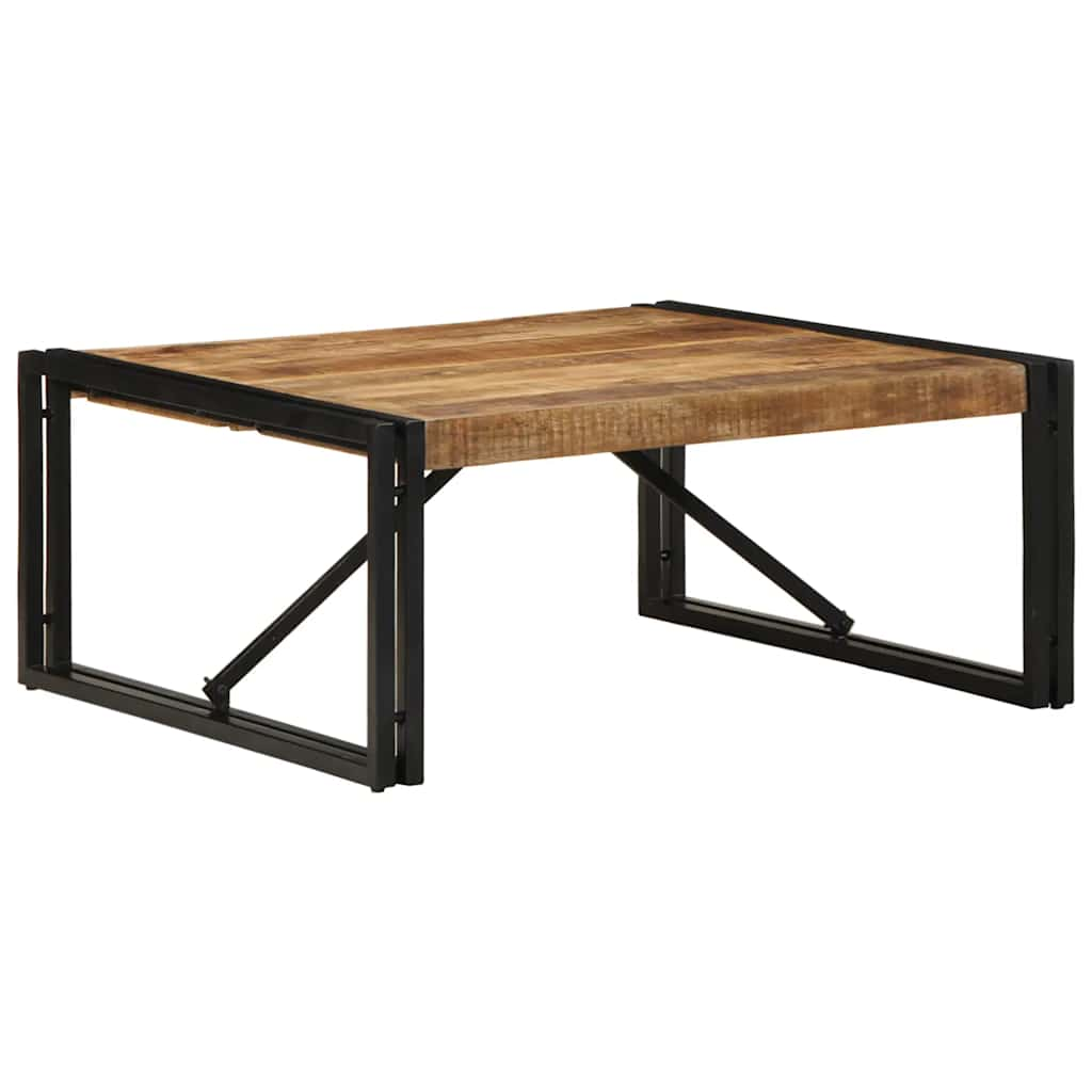 Coffee Table 80x80x35 cm Solid Rough Wood Mango