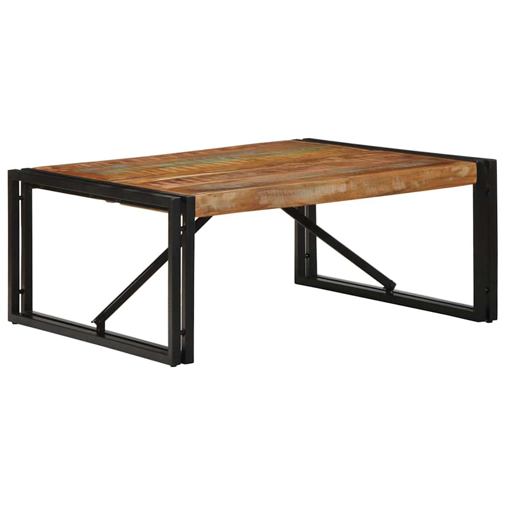 Coffee Table Multicolour 80x80x35 cm Solid Wood Reclaimed