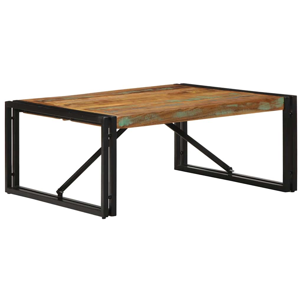 Coffee Table Multicolour 80x80x35 cm Solid Wood Reclaimed