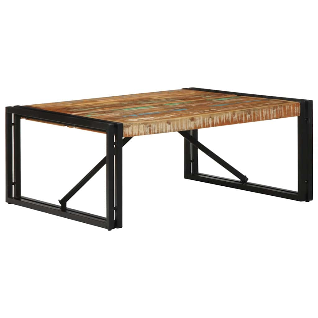 Coffee Table Multicolour 80x80x35 cm Solid Wood Reclaimed