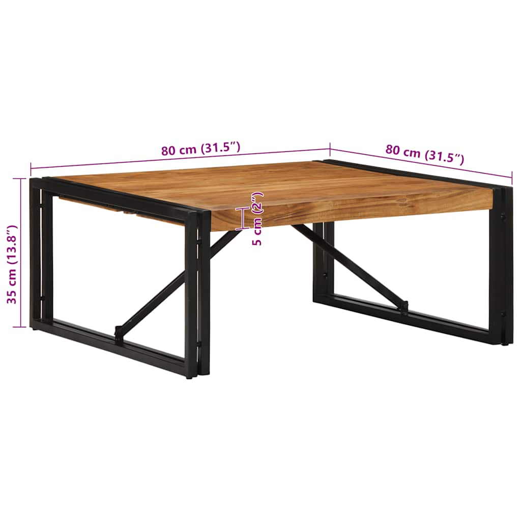 Coffee Table 80x80x35 cm Solid Wood Acacia