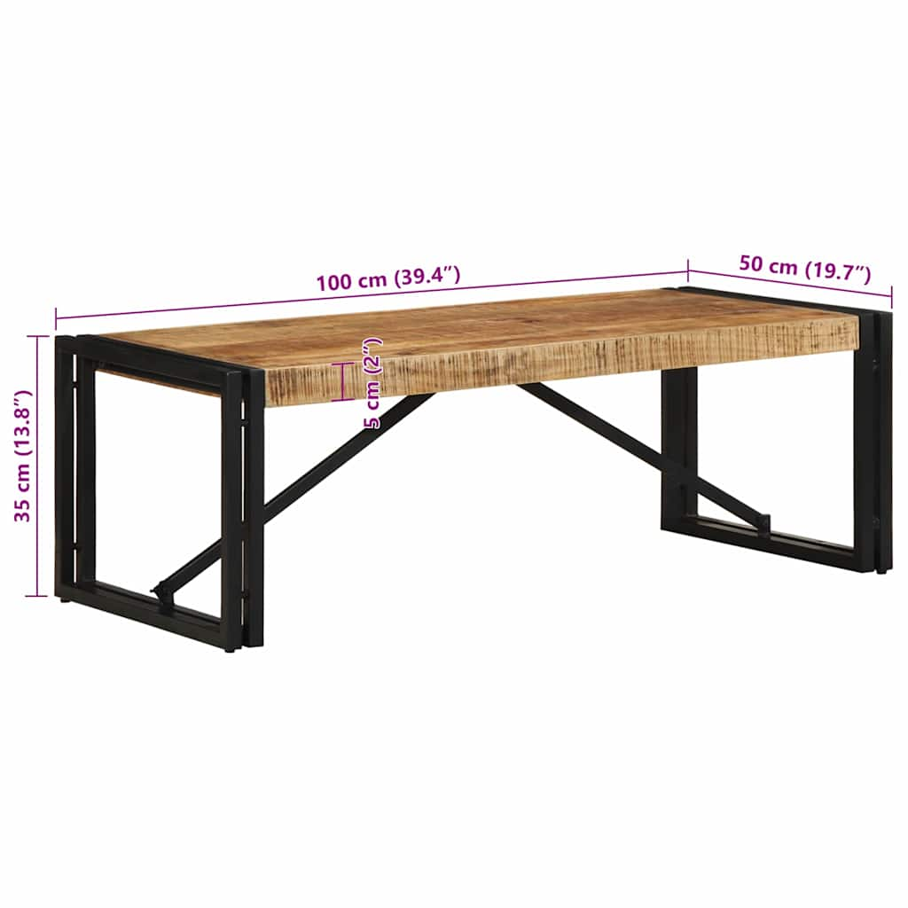 Coffee Table 100x50x35 cm Solid Rough Wood Mango