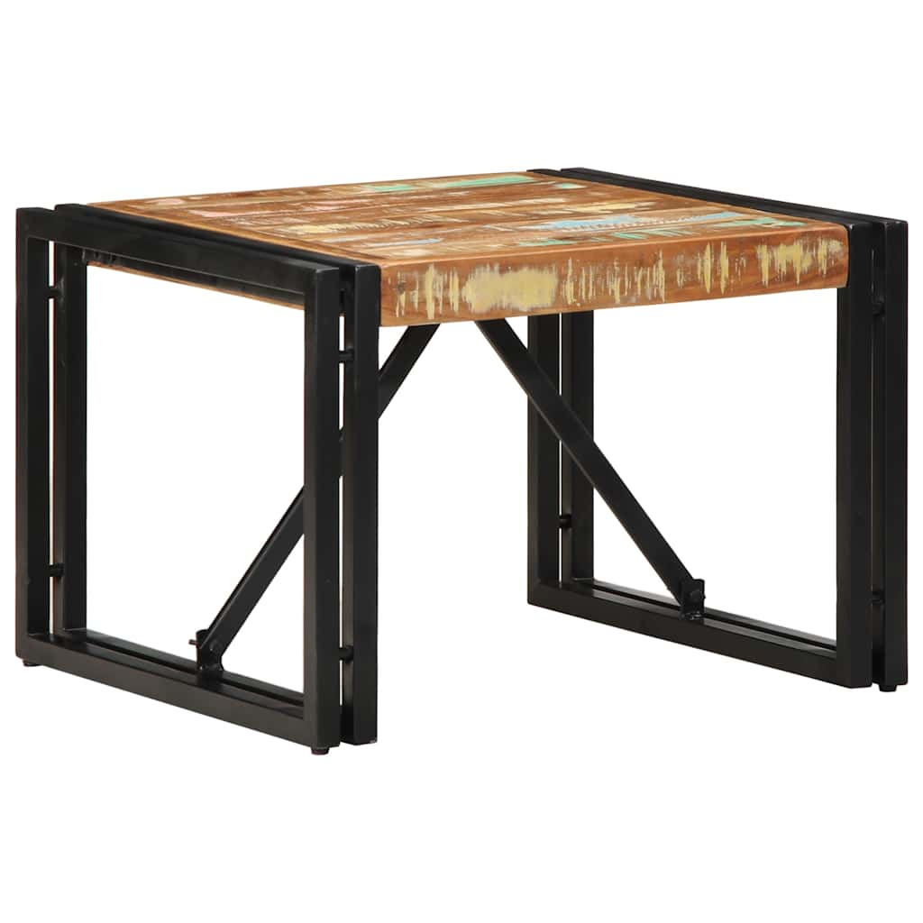 Coffee Table Multicolour 50x50x35 cm Solid Wood Reclaimed