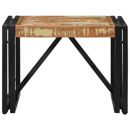 Coffee Table Multicolour 50x50x35 cm Solid Wood Reclaimed