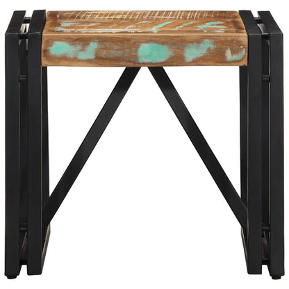 Coffee Table Multicolour 40x40x35 cm Solid Wood Reclaimed