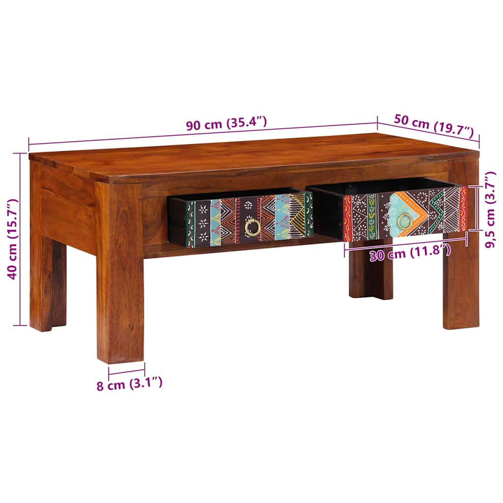 Coffee Table 90x50x40 cm Solid Wood Acacia