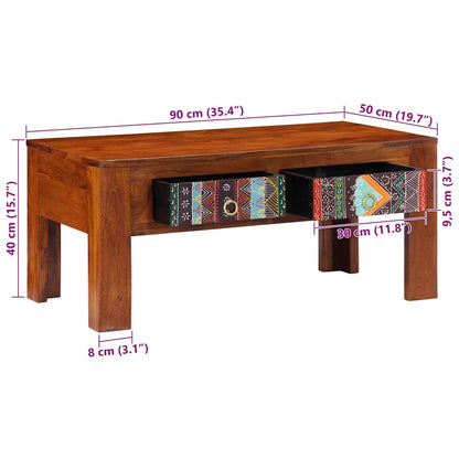 Coffee Table 90x50x40 cm Solid Wood Acacia