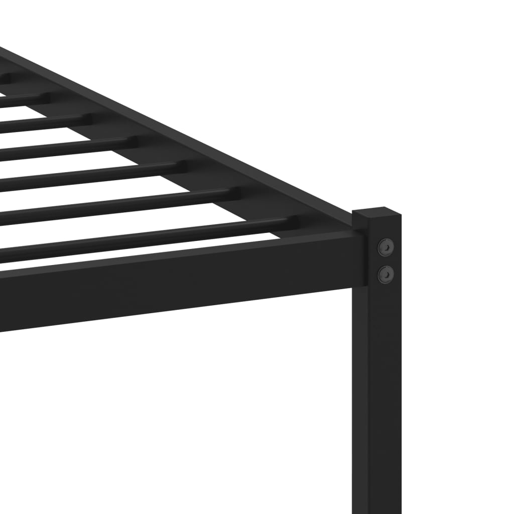 Metal Bed Frame without Mattress Smoked Oak 80x200 cm