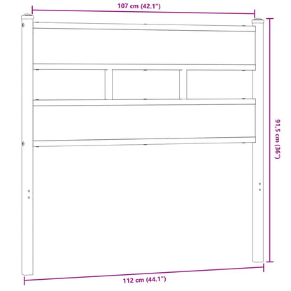 Headboard Smoked Oak 107 cm Iron and Engineered Wood