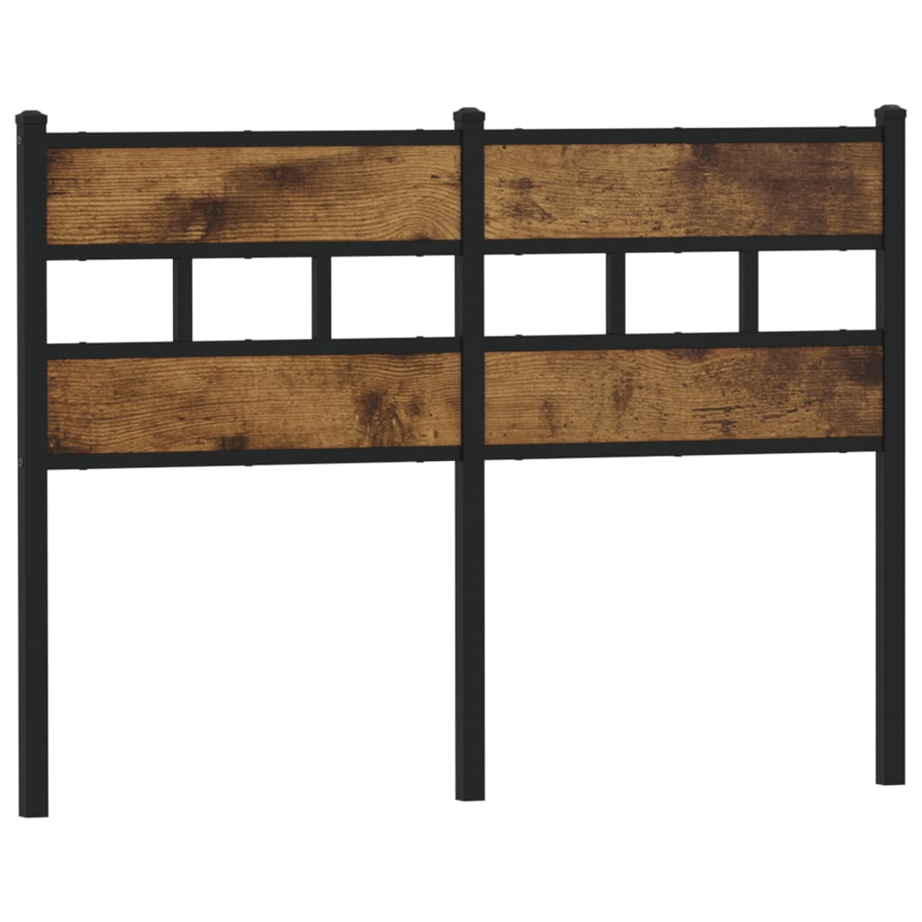 Headboard Smoked Oak 120 cm Iron and Engineered Wood