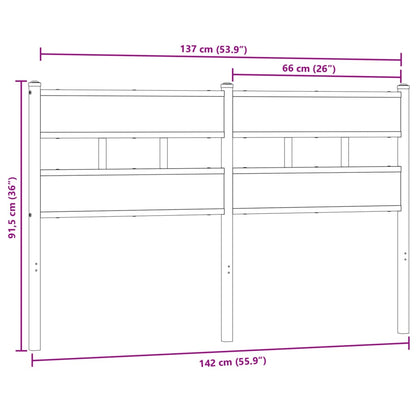 Headboard Smoked Oak 135 cm Iron and Engineered Wood