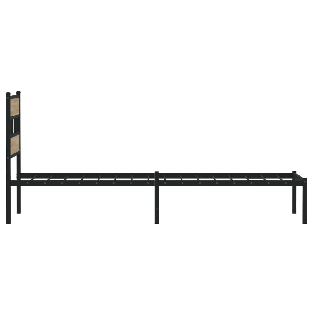 Metal Bed Frame without Mattress Sonoma Oak 80x200 cm