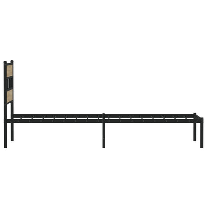 Metal Bed Frame without Mattress Sonoma Oak 100x200 cm