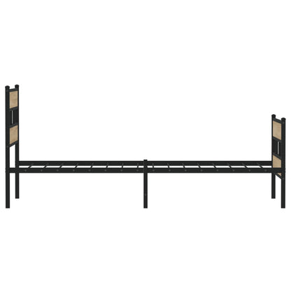 Metal Bed Frame without Mattress Sonoma Oak 90x200 cm