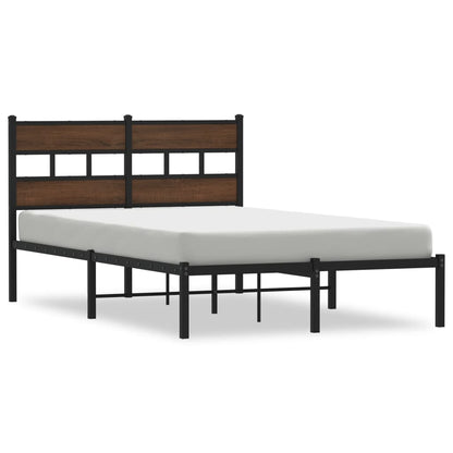 Bed Frame without Mattress with Headboard Brown Oak 120x190 cm Small Double