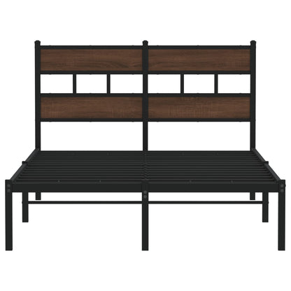 Bed Frame without Mattress with Headboard Brown Oak 120x190 cm Small Double