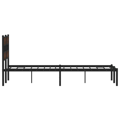 Bed Frame without Mattress with Headboard Brown Oak 120x200 cm