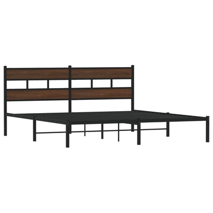 Bed Frame without Mattress with Headboard Brown Oak 190x200 cm