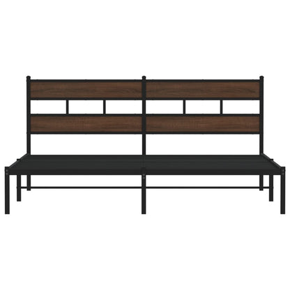 Bed Frame without Mattress with Headboard Brown Oak 190x200 cm