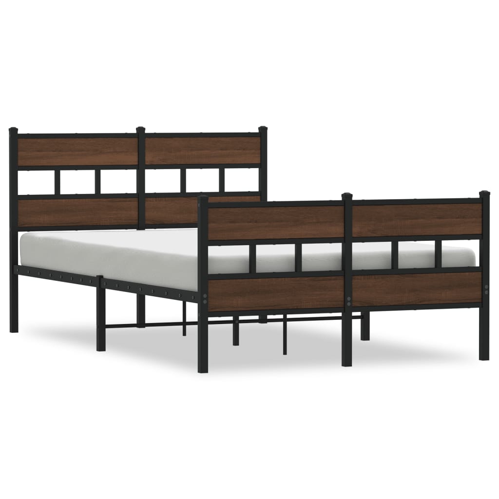 Bed Frame without Mattress with Headboard and Footboard 120x190 cm Small Double