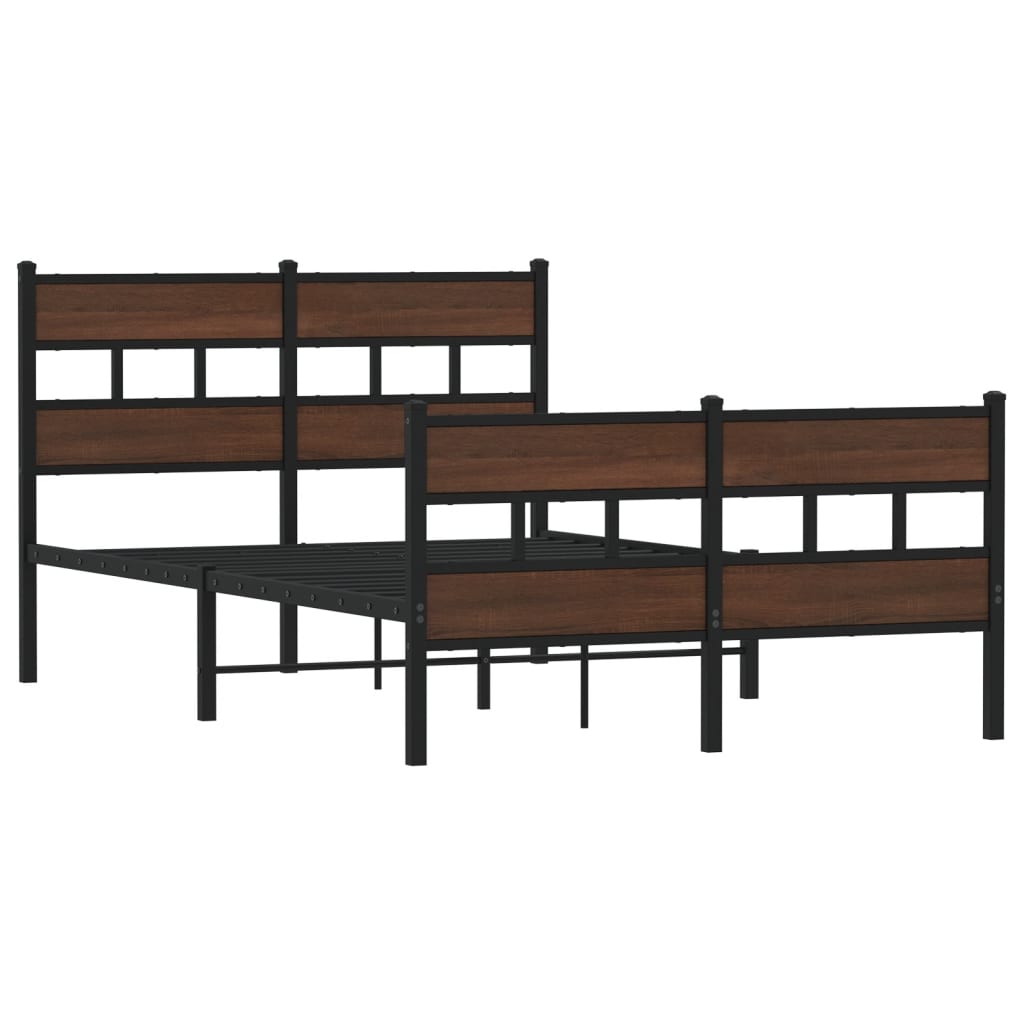 Bed Frame without Mattress with Headboard and Footboard 120x190 cm Small Double