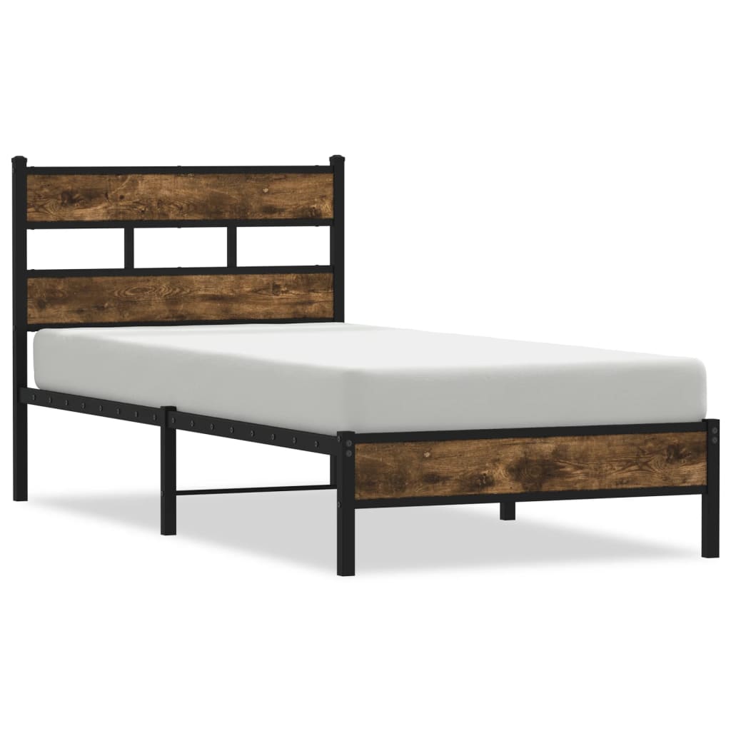 Bed Frame without Mattress with Headboard Sonoma Oak 75x190 cm Small Single