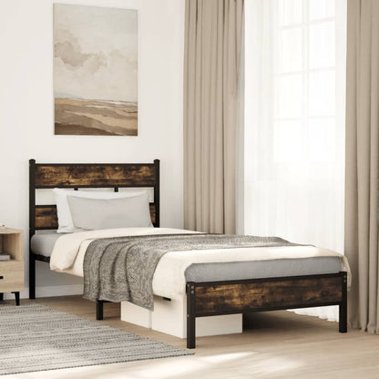 Bed Frame without Mattress with Headboard Sonoma Oak 75x190 cm Small Single