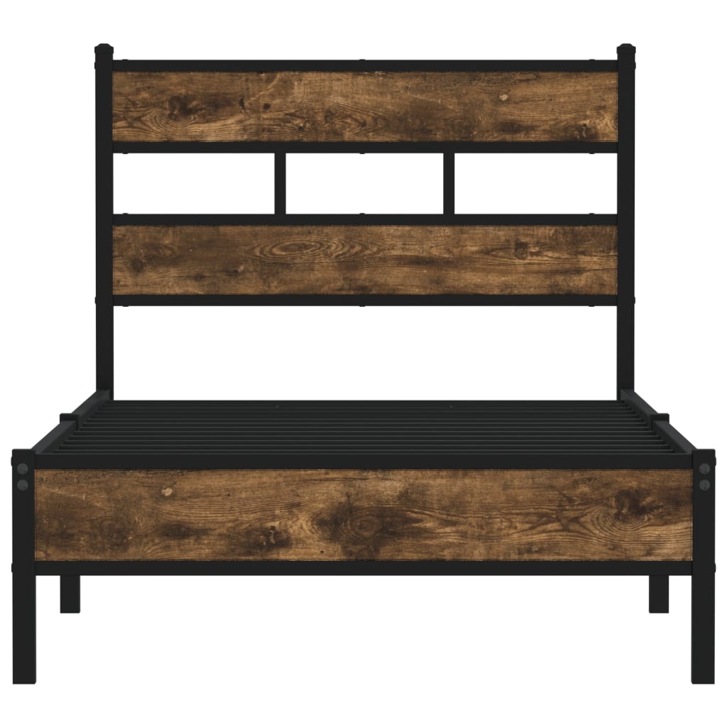 Bed Frame without Mattress with Headboard Sonoma Oak 100x200 cm