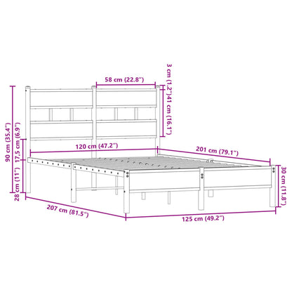 Bed Frame without Mattress with Headboard Sonoma Oak 120x200 cm