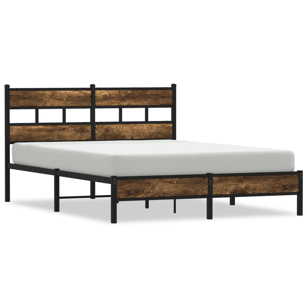 Bed Frame without Mattress with Headboard Sonoma Oak 137x190 cm