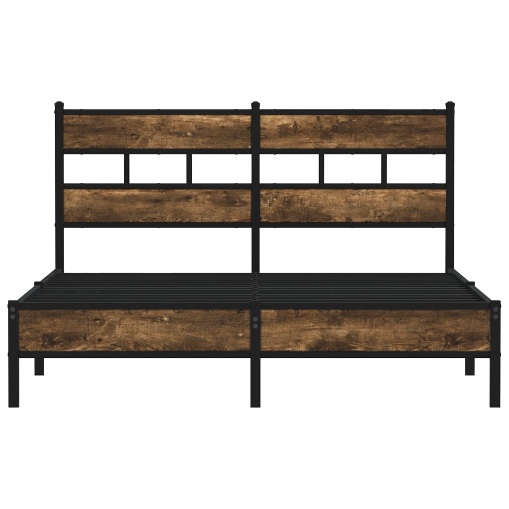 Bed Frame without Mattress with Headboard Sonoma Oak 137x190 cm