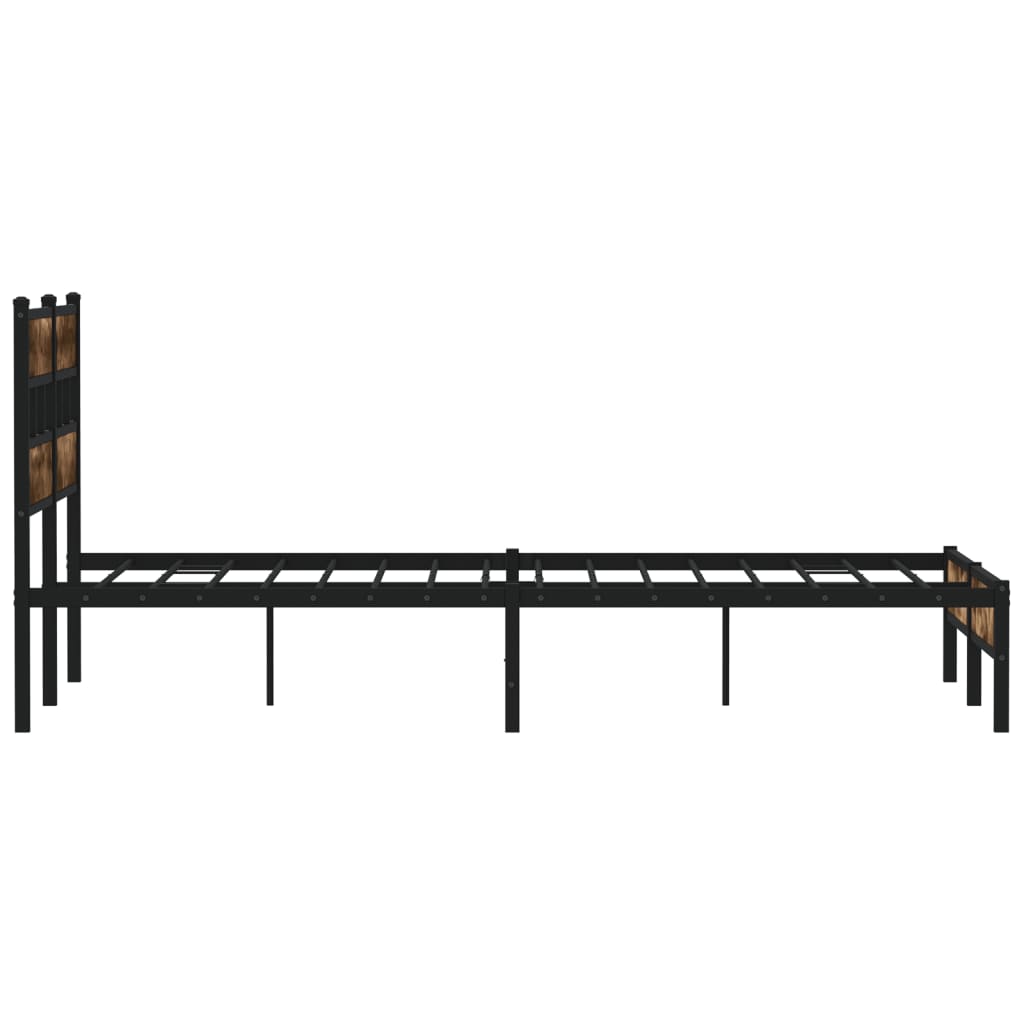 Bed Frame without Mattress with Headboard Sonoma Oak 137x190 cm