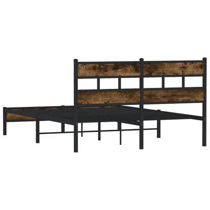 Bed Frame without Mattress with Headboard Sonoma Oak 137x190 cm