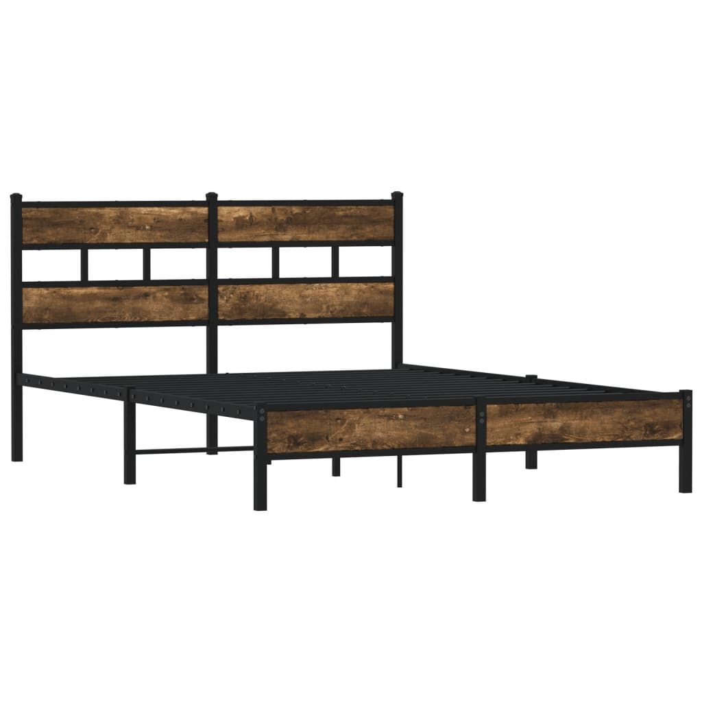 Bed Frame without Mattress with Headboard Sonoma Oak 150x200 cm King Size