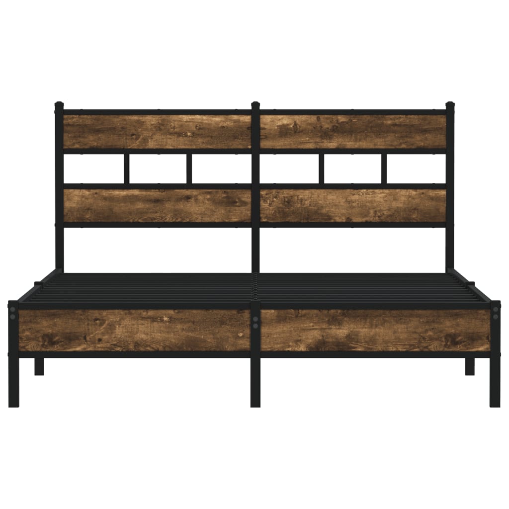 Bed Frame without Mattress with Headboard Sonoma Oak 150x200 cm King Size