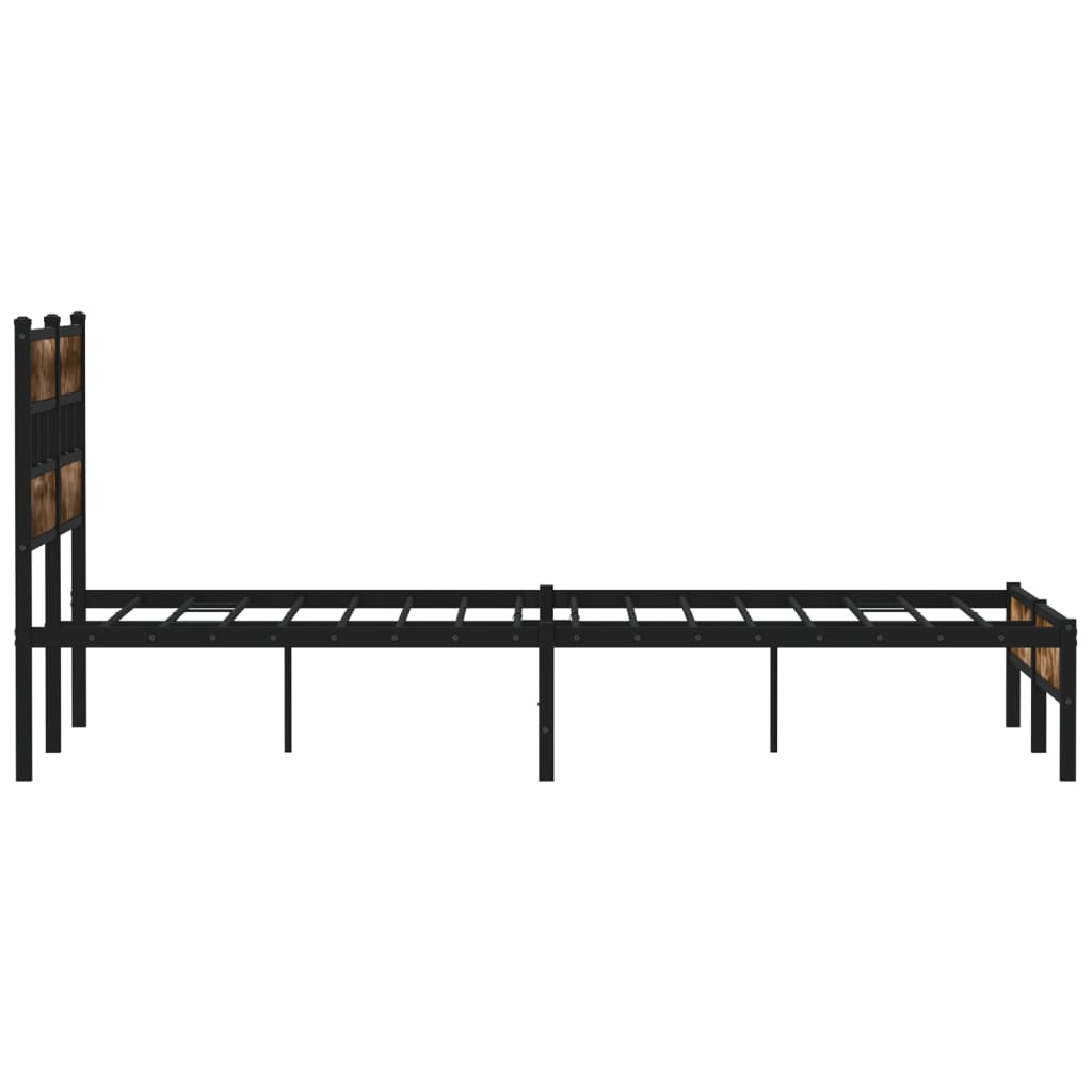 Bed Frame without Mattress with Headboard Sonoma Oak 160x200 cm