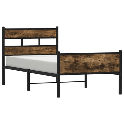 Bed Frame without Mattress Smoked Oak 80x200 cm Engineered Wood